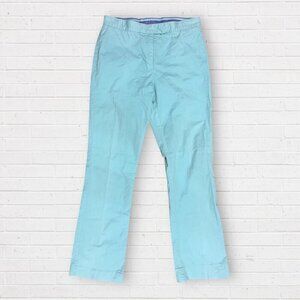 LILLY PULITZER Aqua Blue Chino Style Pants Vintage White Label Stretch Cotton 4